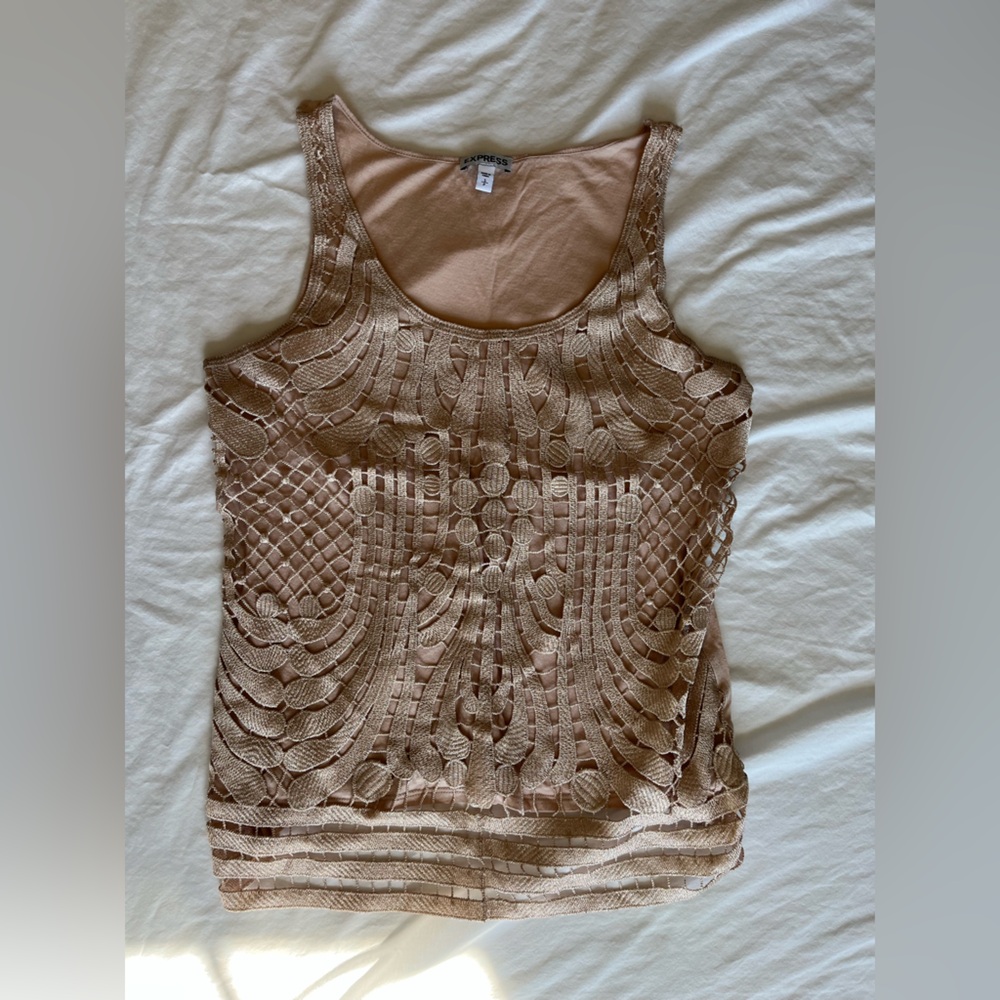 Express Tan Sleeveless Top